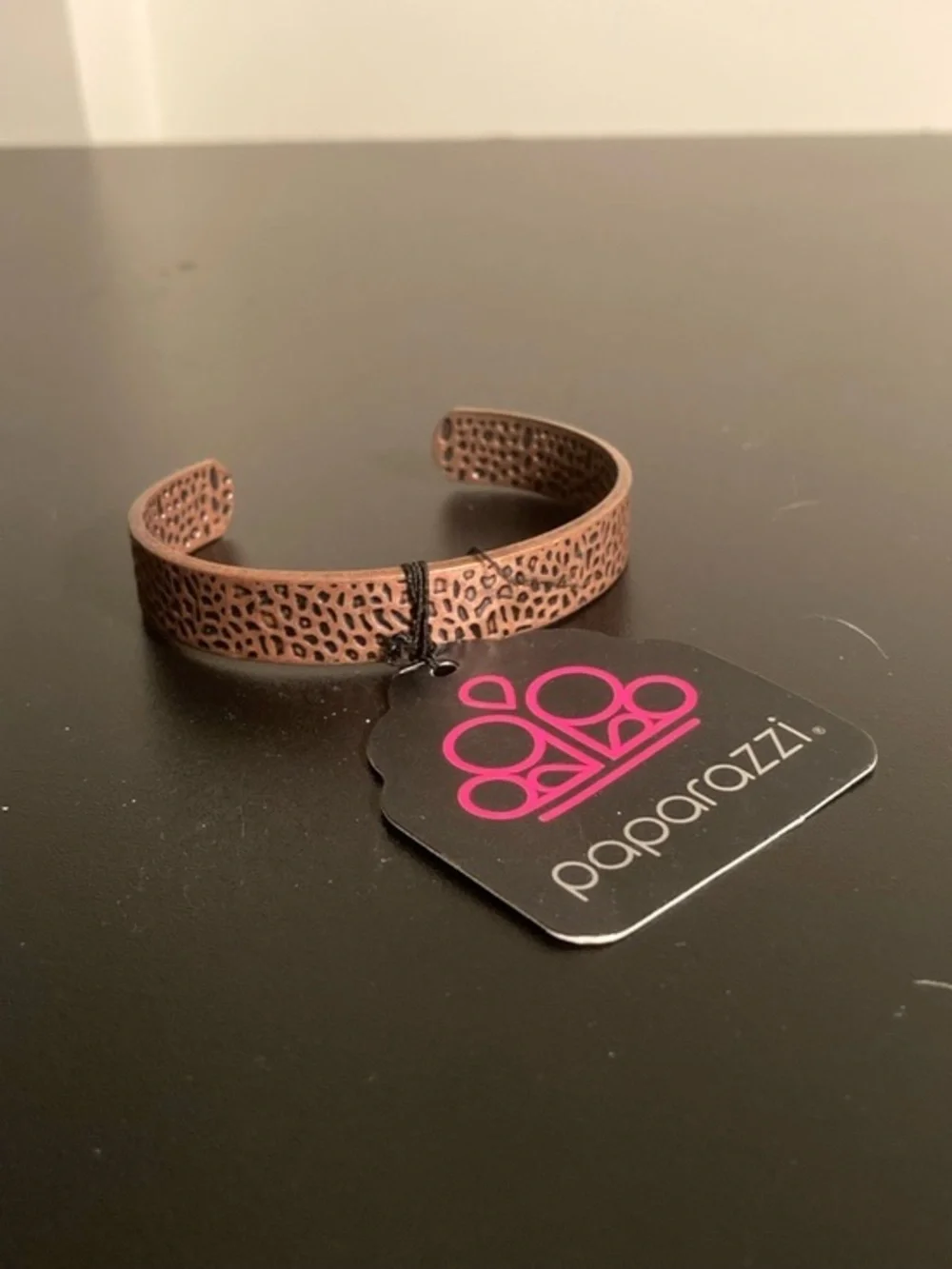 paparazzi Copper-Tone Leopard Textured Open Cuff Bracelet